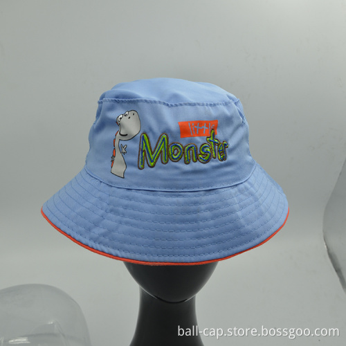 100% cotton kid bucket cap child cartoon bucket hat